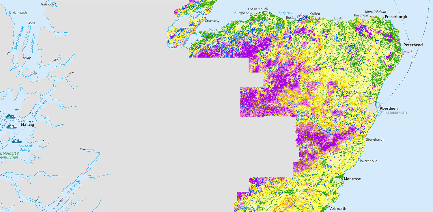 Map of soil erosion risk (partial cover)